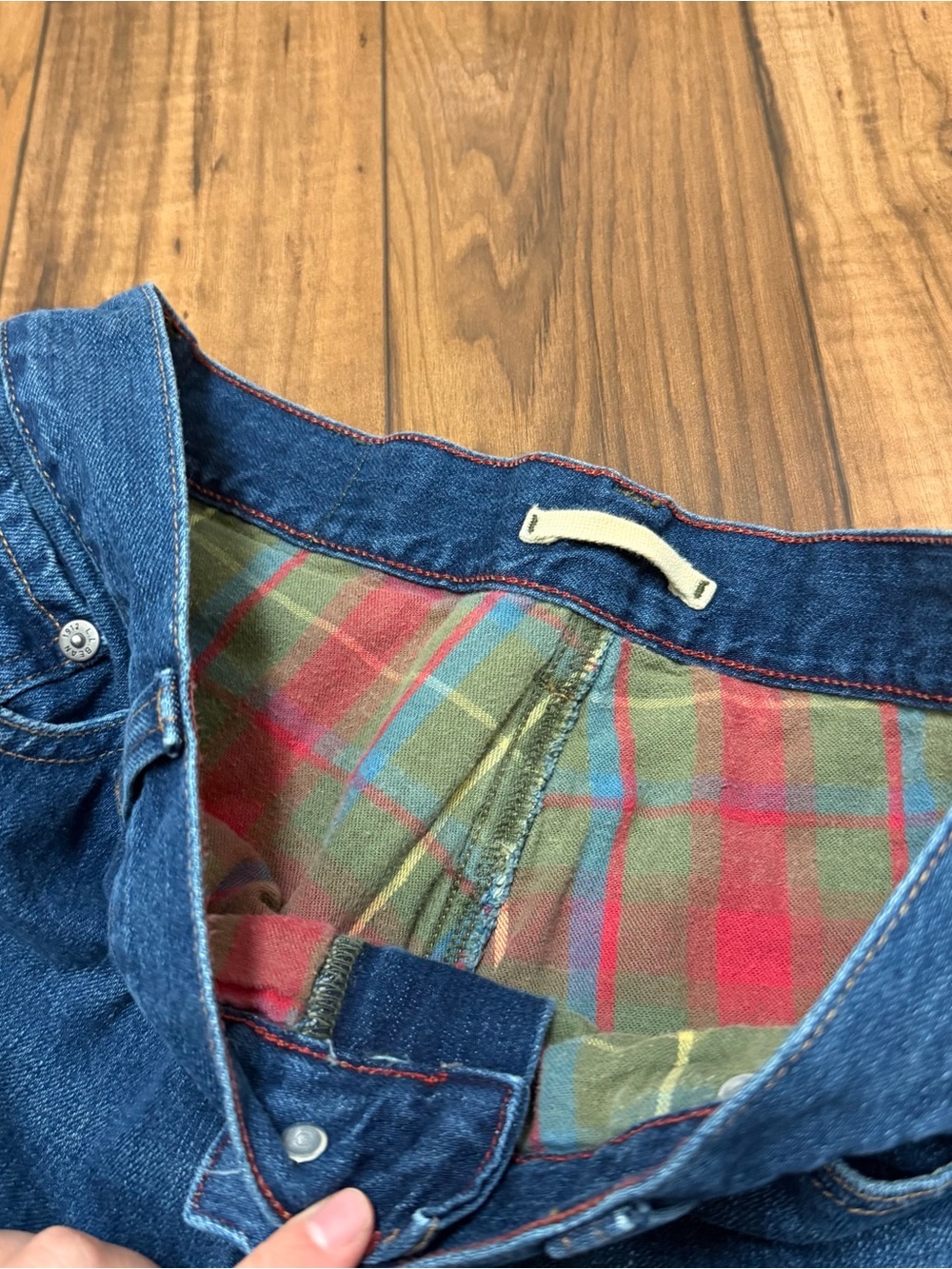 LL Bean Classic Fit Flannel Lined Jeans Blue Denim Medium Wash Mens 32x31 505661 - Picture 6 of 14